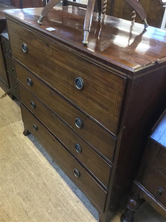Mahogany secretaire chest(-)